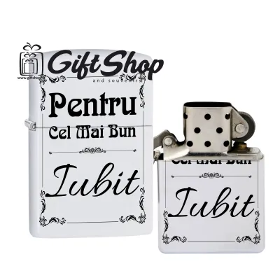 Cel mai bun iubit, bricheta metalica gravata laser cu mesaj